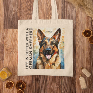 Modern Life is Better with German Shepherds Custom Tote Bag