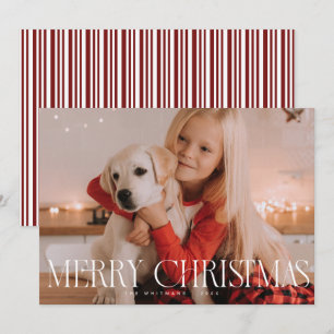 Modern Ligature font Merry Christmas photo Holiday Card
