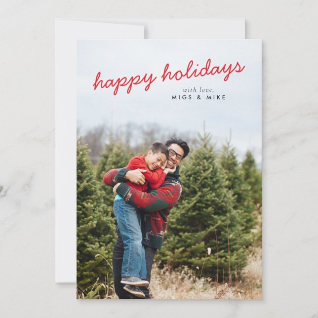 Modern Light and Airy Photo Christmas Holiday Card (Front)