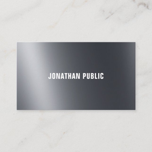 Modern Light And Shadow Black Elegant Cool Plain Business Card (Front)