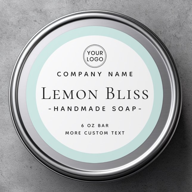 Modern light aqua blue border product label (Modern light aqua blue border product label)