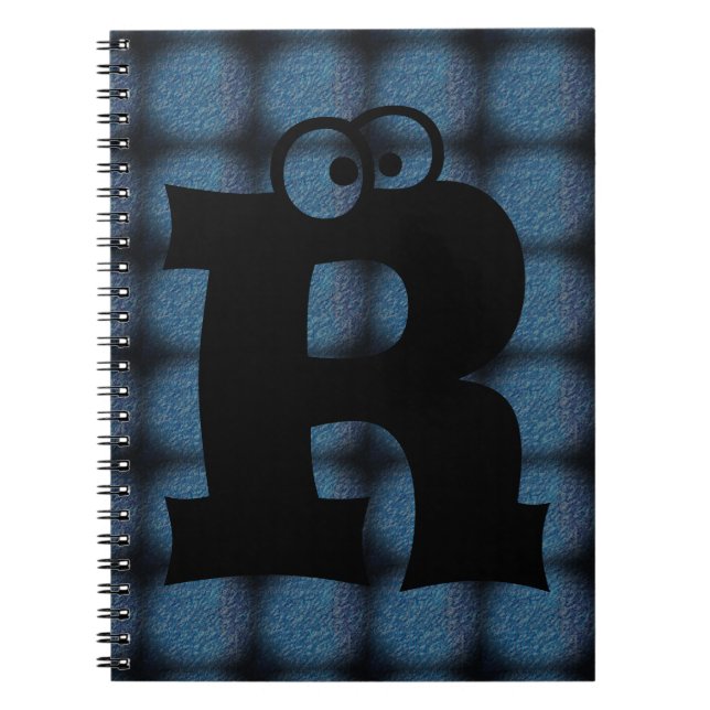 MODERN LIGHT BLUE Black CUTE Spiral Photo Notebook (Front)