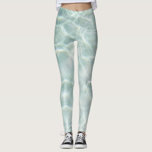 Modern Light Blue Calm Ocean Leggings