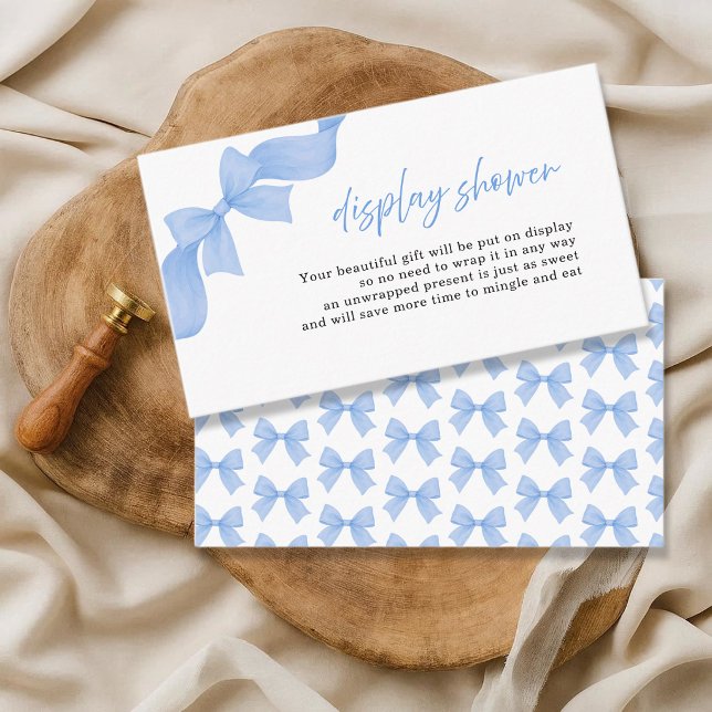 Modern Light Blue Coquette Bow Display Shower Enclosure Card (Creator Uploaded)