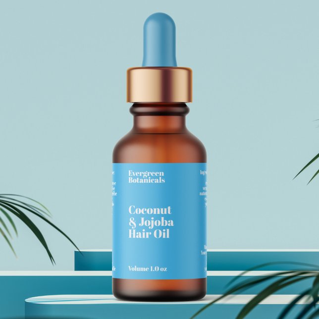 Modern Light Blue Cosmetics Dropper Bottle Label (Creator Uploaded)