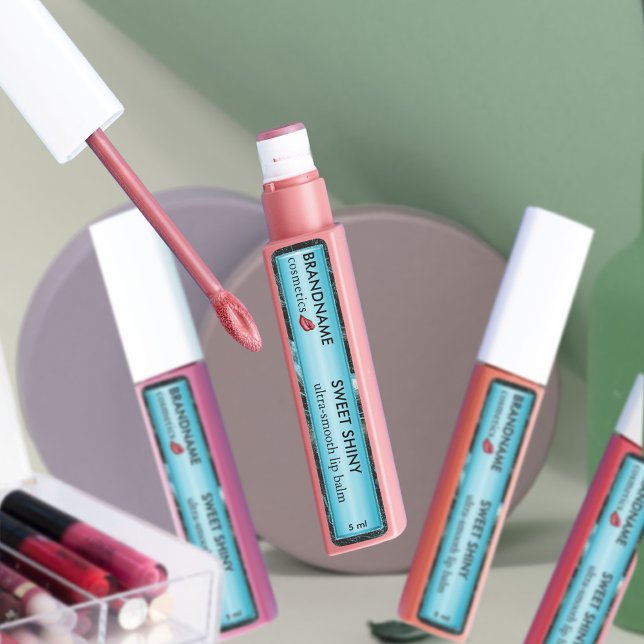 Modern Light Blue Foil & Black Glittery Lip Balm  (Creator Uploaded)