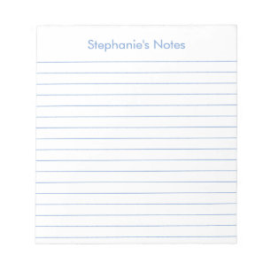 Modern Light Blue Lined Personalised Notepad