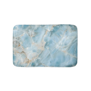 Modern Light Blue Luxurious Aesthetic Gemstone Bath Mat