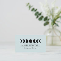 Modern Light Blue Moon Phases Elegant