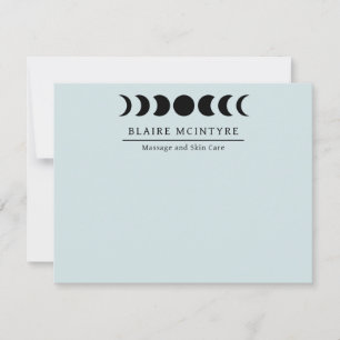 Modern Light Blue Moon Phases Elegant Card