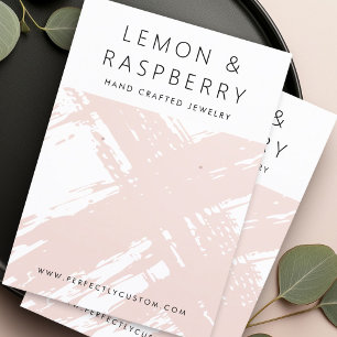 Modern light blush pink brushstrokes earring card