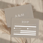 Modern light brown minimalist wedding RSVP card<br><div class="desc">Make your wedding stationery effortlessly stylish with this modern, minimalist RSVP card in light brown tone. Its clean, elegant design and simple layout make it easy for guests to respond, confirm number of guests and food choices while keeping your wedding look cohesive and stylish. Perfect for couples who want a...</div>