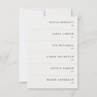 Modern Light Cream Simple Wedding Name Place Cards