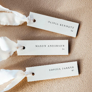 Modern Light Cream Simple Wedding Name Place Cards