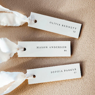 Modern Light Cream Simple Wedding Name Place Cards