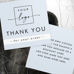 Modern light dusty blue business thank you insert