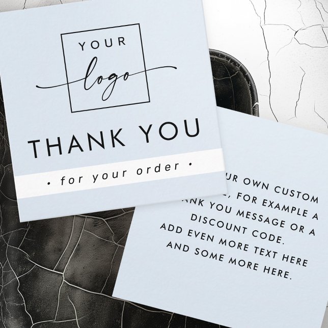 Modern light dusty blue business thank you insert (Modern light dusty blue business thank you insert)