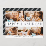 Modern Light | Elegant Hanukkah 5 Photo Collage Ho Holiday Card<br><div class="desc">Share the joy of Hanukkah with these colourful photo collage cards featuring 5 of your favourite landscape or horizontal orientated photos. "Happy Hanukkah" appears through the centre in modern bicolor type,  with your family name,  custom greeting (shown with "love and light") and the year along the bottom.</div>