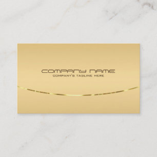 Modern Light Gold Background Metallic Accent Business Card