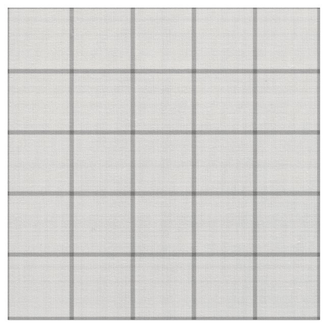 Modern Light Gray Windowpane Plaid Fabric (Close Up)