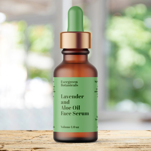 Modern Light Green Cosmetics Dropper Bottle Label (Creator Uploaded)