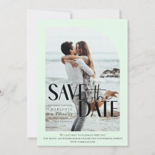 Modern, Light Green Photo-Save the Date Invitation