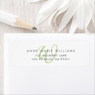 Modern Light Green Script Monogram