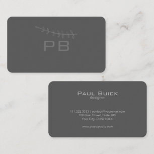 Modern Light Grey Anthracite Professional Business Card