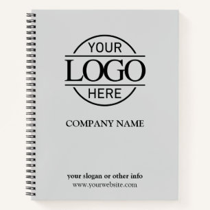 Modern Light Grey Business Corporate Company Logo Notebook
