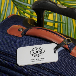 Modern Light Grey Corporate Company Business Logo Luggage Tag