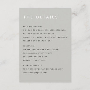 Modern Light Grey Editorial All Caps Enclosure Card