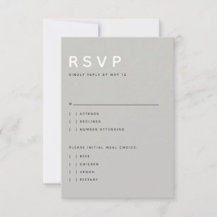 Modern Light Grey Editorial All Caps RSVP Card
