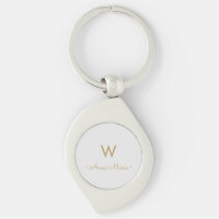 Modern Light Grey Gold Minimalist Monogram