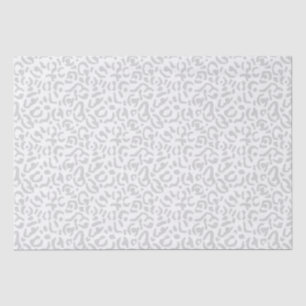 Modern Light Grey Leopard Animal Print Tissue Paper