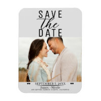 Modern Light Grey Save the Date Wedding Photo
