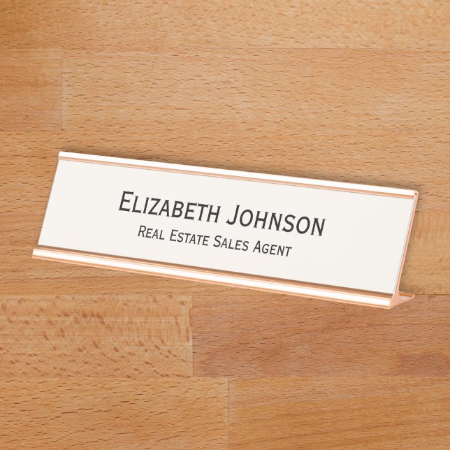Modern Light Ivory Professional Business Office Desk Name Plate (Modern Light Ivory Professional Business Office Desk Name Plate)