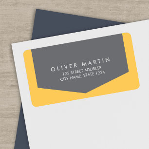 Modern Light Orange and Grey Address Labels