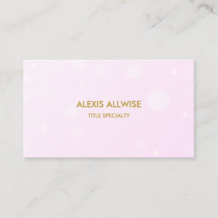 Modern light orbs on rose gold business card
