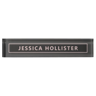 Modern Light Pink And Greys Nameplate