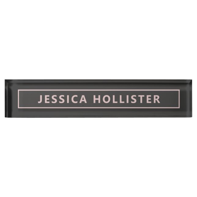 Modern Light Pink And Greys v2 Nameplate (Front)