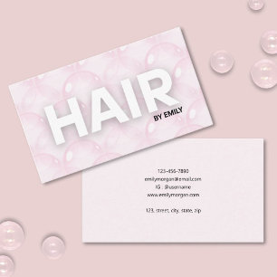 Modern Light Pink Bubble Pattern Hairstylist Business Card