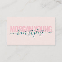 Modern light pink hair stylist script signature