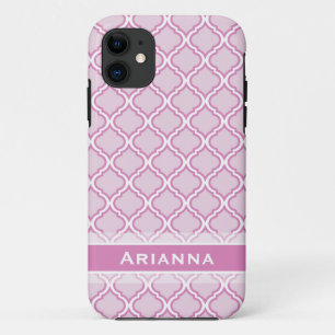 Modern Light Pink Moroccan Trellis iPhone 11 Case