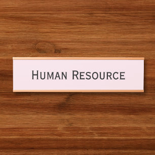 Modern Light Pink Office Room Department Name Door Sign