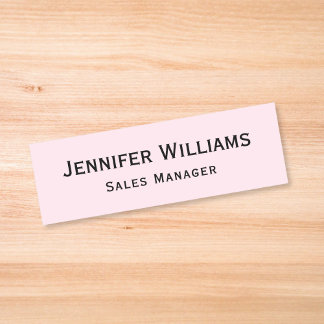 Modern Light Pink Professional Business Executive Name Tag