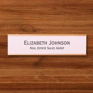 Modern Light Pink Professional Business Office Door Sign