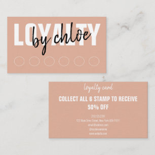 Modern Light Pink Punch Script Loyalty Card