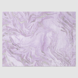 Modern Light Purple and Silver Marble Pattern Tissue Paper