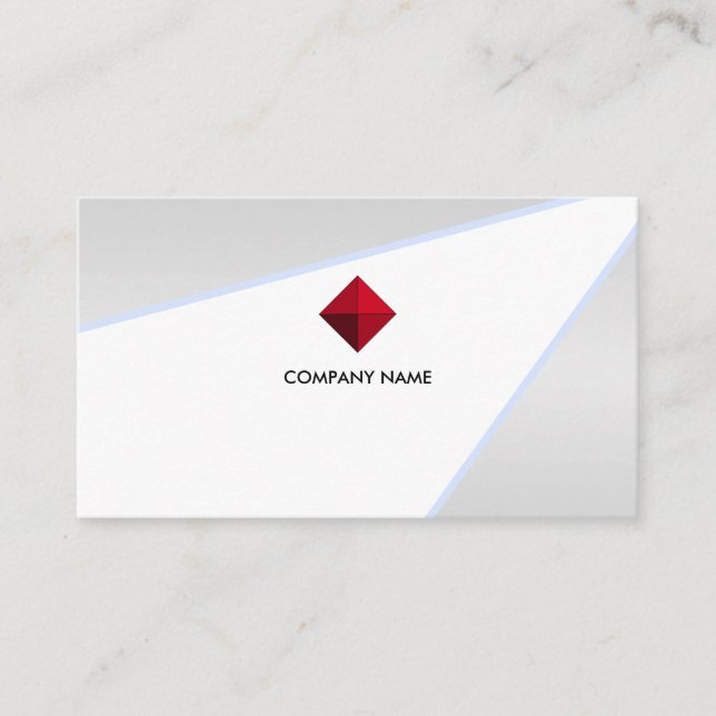 Modern Light Ray on Silver Grey Shades Business Card (Front)