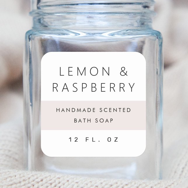 Modern light rose grey colour block product label (Creator Uploaded)